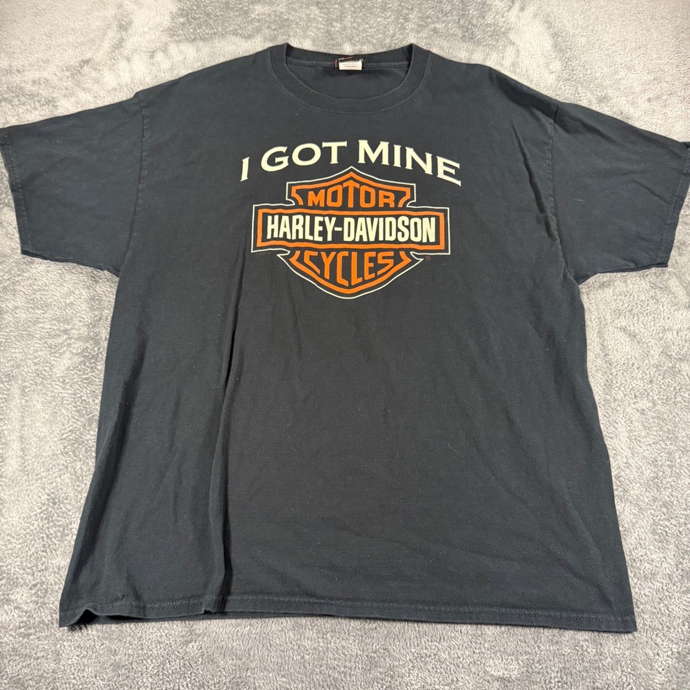 Harley-Davidson T-Shirt Mens XL Black Texan Conroe TX Longhorn Graphic 2001‎ Y2K